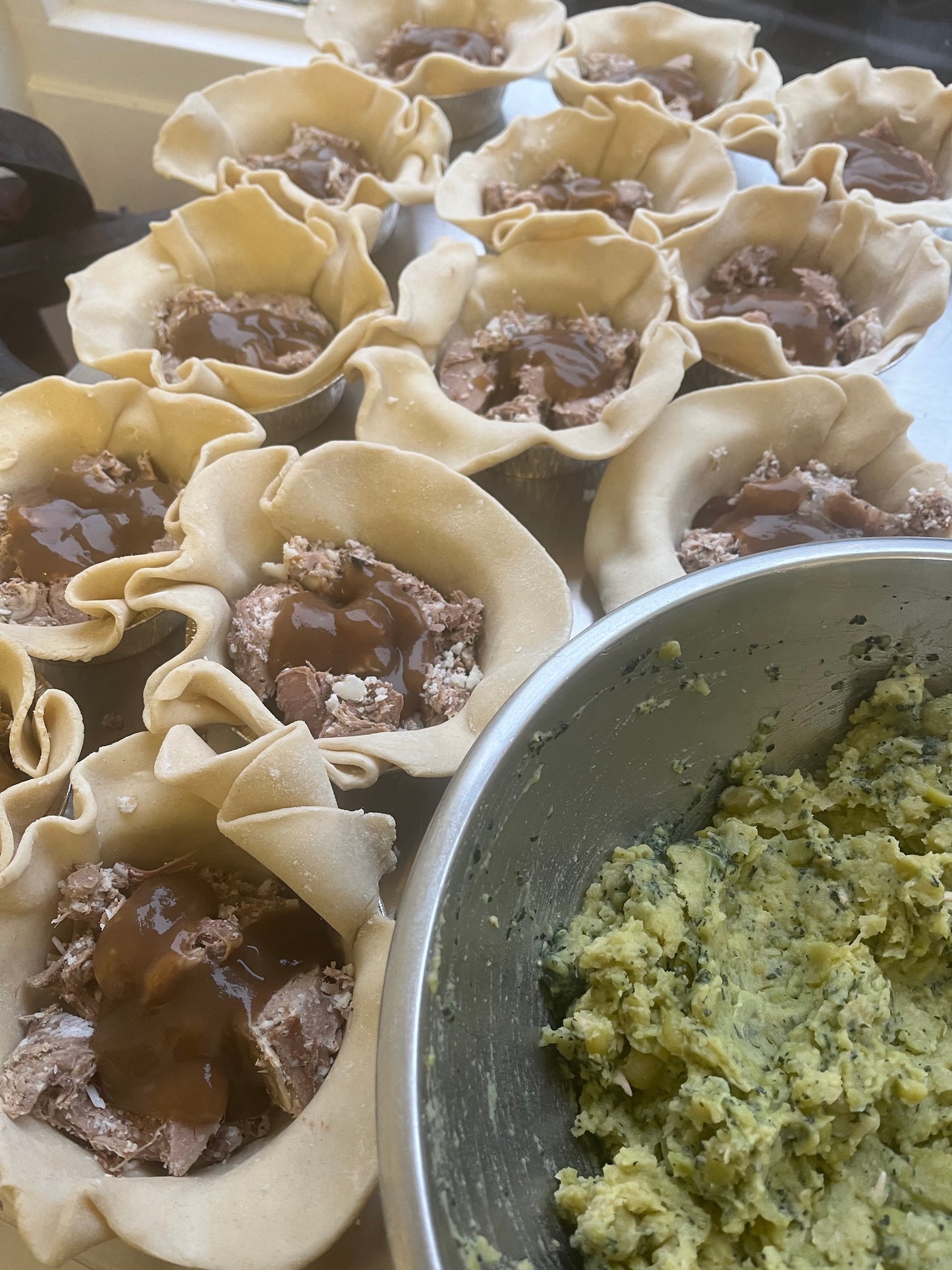 Slow cooked south Devon lamb shoulder with minted mushy peas